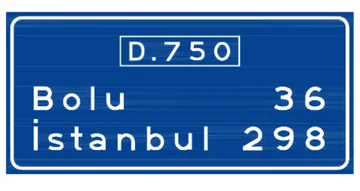 Meskun Mahal ve Kavşak Çıkışı Mesafe Levhası