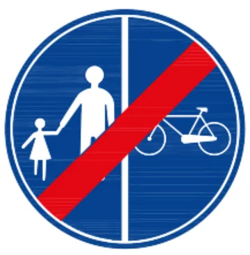 Yayalar ve Bisikletliler için Ayrı Ayrı Kullanılabilen Yolun Sonu